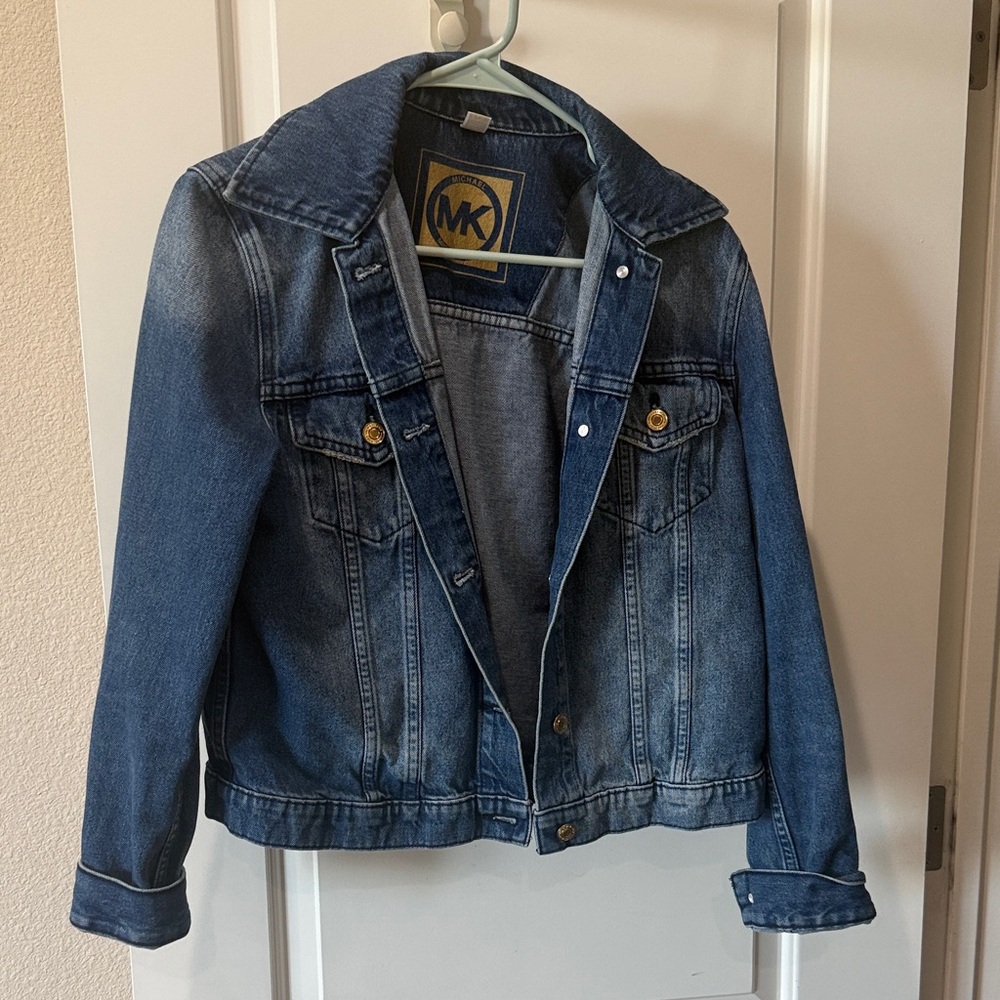 Michael Kors Girls Dark Blue Washed Denim Jacket